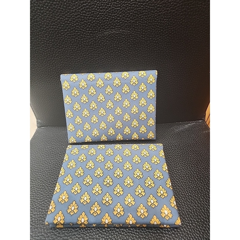 Vintage French Provencal Souleiado Fabric Blue Spiral Photobooks Photo holders